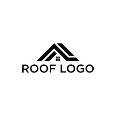 clean simple roofing logo design vector for home residential