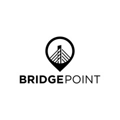 creative bridge point logo design vector