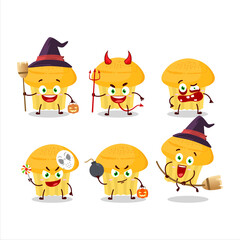 Halloween expression emoticons with cartoon character of cheese muffin