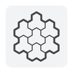 Concrete paver block pavement floor or brick vector icon design. For landscape, outdoor, garden by paving on ground to create trihex pattern. That sidewalk, road, patio, path, street or walkway.