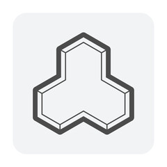 Concrete paver block pavement floor or brick vector icon design. For landscape, outdoor, garden by paving on ground to create trihex pattern. That sidewalk, road, patio, path, street or walkway.