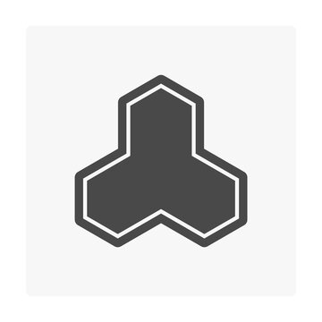 Concrete paver block pavement floor or brick vector icon design. For landscape, outdoor, garden by paving on ground to create trihex pattern. That sidewalk, road, patio, path, street or walkway.