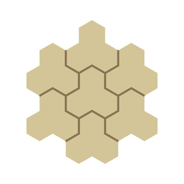 Concrete paver block pavement floor or brick vector icon design. For landscape, outdoor, garden by paving on ground to create trihex pattern. That sidewalk, road, patio, path, street or walkway.