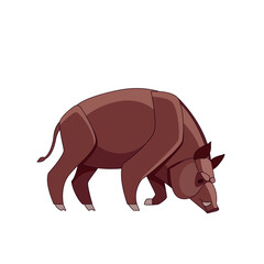 Boar pigs cartoon character. Cute piglets together. Baby pigs in cute posture. Vector illustration isolated on white background