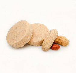 Mexican peanut marzipan on white background