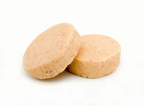 Marchpane and marzipan on white background