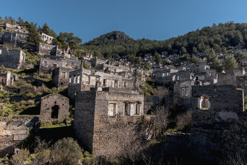 Fototapeta na wymiar Abandoned Ghost town near Fethiye Turkey