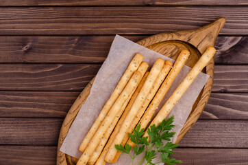 Traditional breadsticks with salt