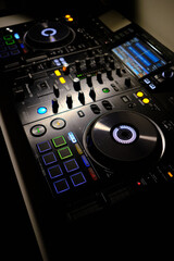 turntable dj mixing electronic music party dj black blue