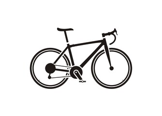 Obraz premium Road bike. Simple icon in black and white