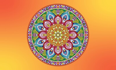 Mandala coloring book for kids mandala coloring page colorful design template 