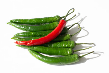 colorful chili pepper on a white background