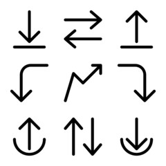 Arrowhead icon set with outline style. Suitable for website design, logo, app and UI.