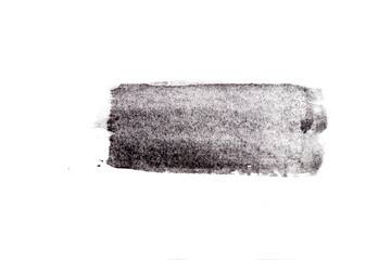 Black color watercolor handdrawing as square line brush on white paper background