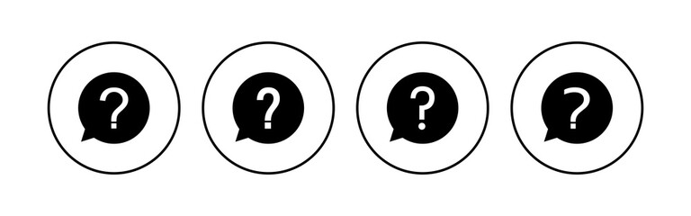 Question icon set. question mark icon vector.