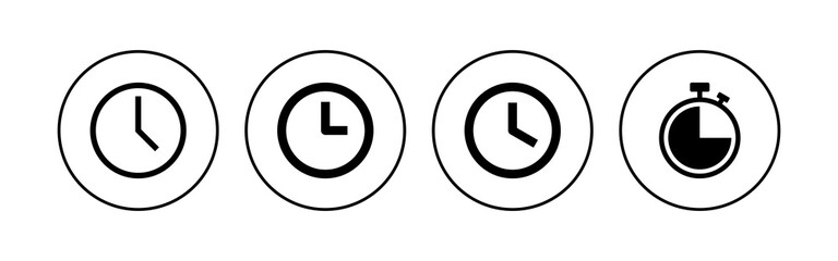 Clock icon set. Time icon vector. watch icon symbol