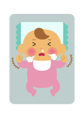 赤ちゃんのイラスト-新生児。
人物のイラスト素材。