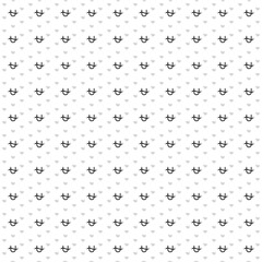 Square seamless background pattern from geometric shapes are different sizes and opacity. The pattern is evenly filled with black zodiac ophiuchus symbols. Vector illustration on white background