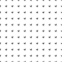 Square seamless background pattern from geometric shapes. The pattern is evenly filled with black chicken symbols. Vector illustration on white background