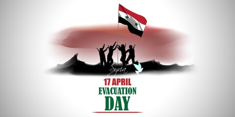 Vector illustration concept of Syria Evacuation day also called Syria Independence Day.