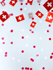 Switzerland, August 1, day foundation confederation. National holiday. concept of memory,...