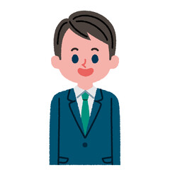 スーツを着た男性の全身イラスト