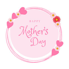 Happy Mother's Day celebration theme card on white background