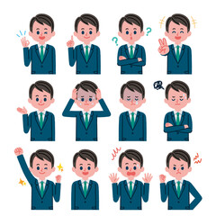 スーツを着た男性のイラストセット