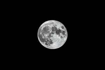 Super fool moon on black background, detailed image