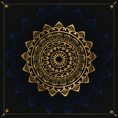 Luxury ornamental mandala design background, Single Floral Golden Mandala Design,  Half mandala design background Free Vector 