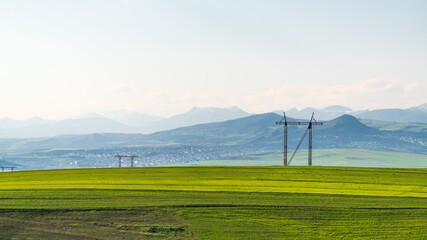 Power line support in green field