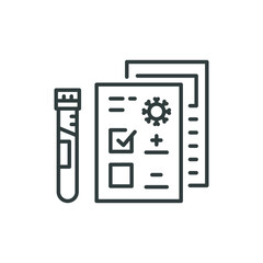 Covid test line icon. Simple outline style. Positive corona virus result, negative, rapid, plasma, research, medical concept. Vector illustration isolated on white background. EPS 10.