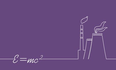 Atom station icon. Thin line style concept