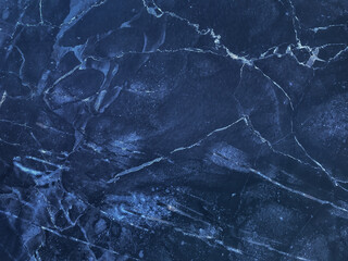 Texture of navy blue marble with lines of pattern, macro background. Dark azure stone backdrop from...