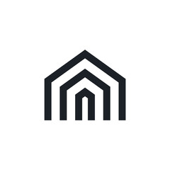 simple house logo icon on white background