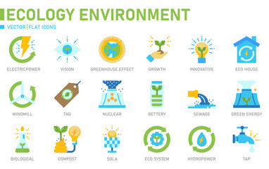 Ecology icon for website, application, printing, document, poster design, etc.