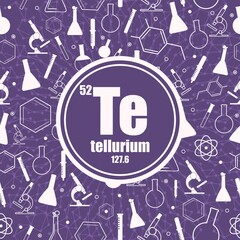 Tellurium chemical element. Concept of periodic table.