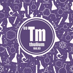 Thulium chemical element. Concept of periodic table.