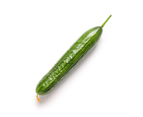 Fresh cucumber on white background