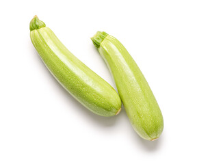 Fresh squashes on white background