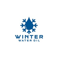 Winter Water Oil Logo Design Vector