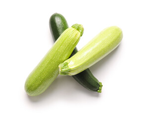 Fresh squashes on white background