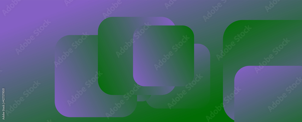Poster Square shapes composition geometric abstract background. 3D shadow effects and fluid gradients. Modern overlapping forms
