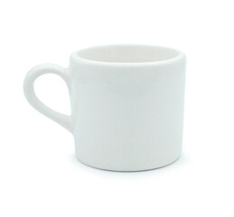 Empty white ceramic coffee cup, Cut out with clipping path, Isolated on white background