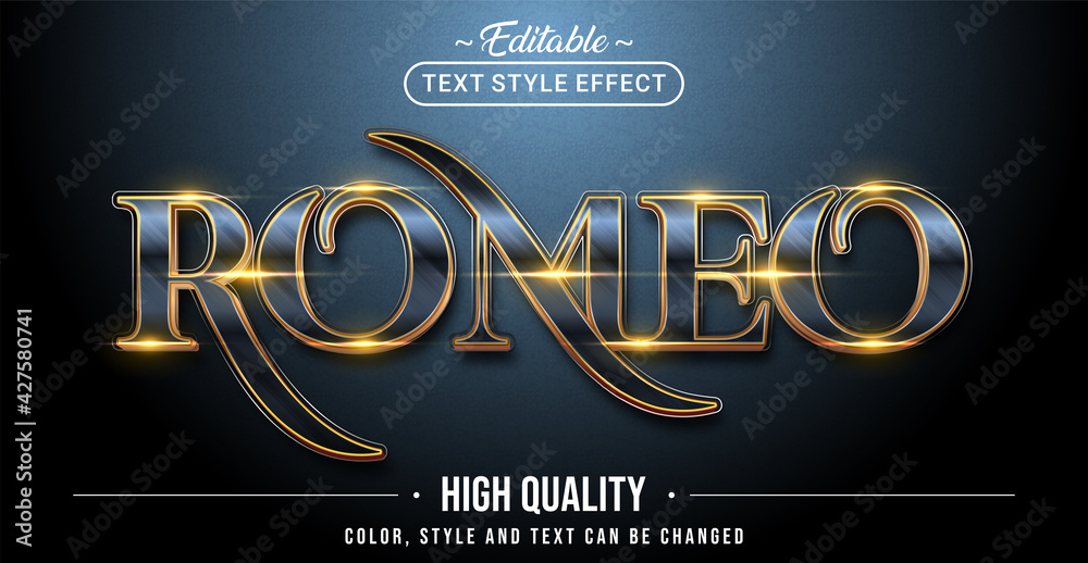 Poster editable text style effect - romeo text style theme.