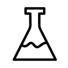 black and white icon in the form of a flask. the icon is suitable for the design of stories and websites