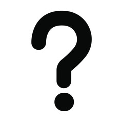 black and white icon in the form of a question mark. the icon is suitable for the design of stories and websites
