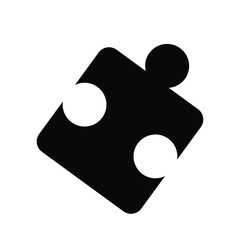 black and white icon in the form of a puzzle piece. the icon is suitable for the design of stories and websites