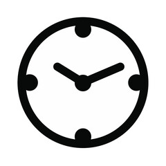 a black and white clock icon. the icon is suitable for the design of stories and websites