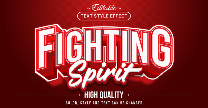 Editable text style effect - Fighting Spirit text style theme.